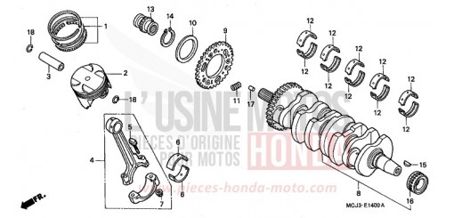 VILEBREQUIN/PISTON CBR900RR1 de 2001